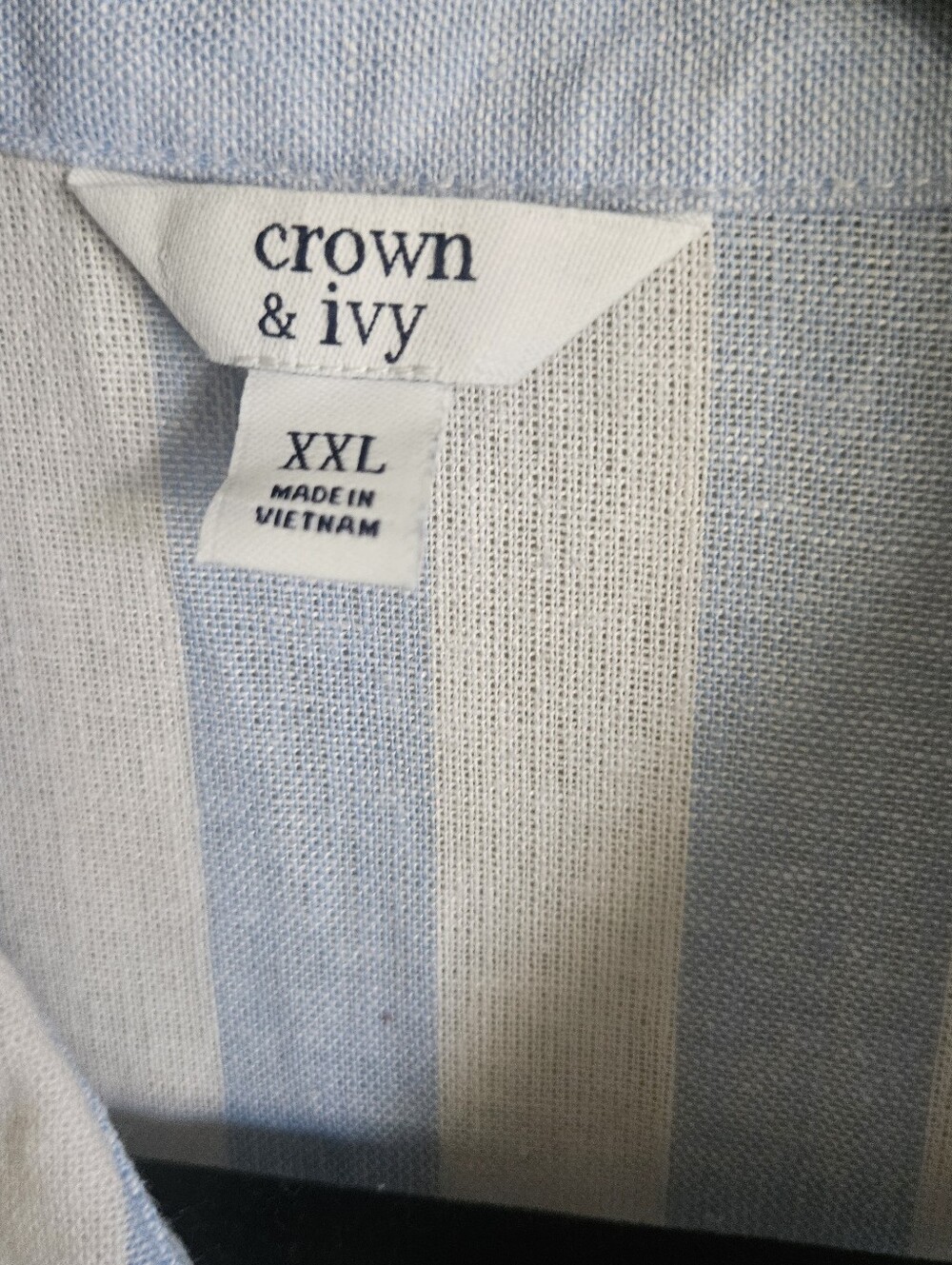 crown & ivy Blue and White Striped Button-Front Midi Dress - Picture 4 of 7